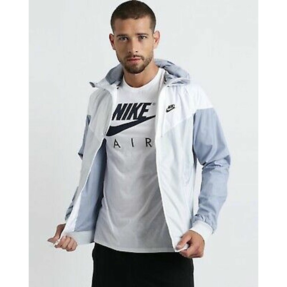 Nike Vintage Super Rare Windrunner Jacket Windbreaker Nylon Glanz Gray White L